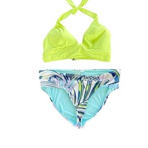 CALIA by Carrie Underwood Neon Yellow and Blue Bikini